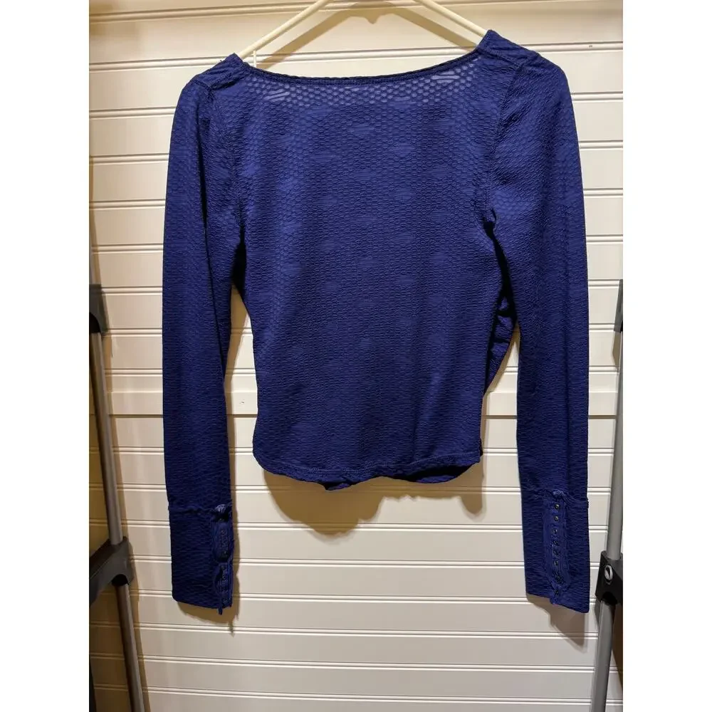 Free People Penny Long Sleeve Wrap Top Size S
